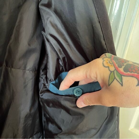 Forecaster of Boston Size Large Windbreaker Coat Jacket Removable Hood Teal - Picture 5 of 8